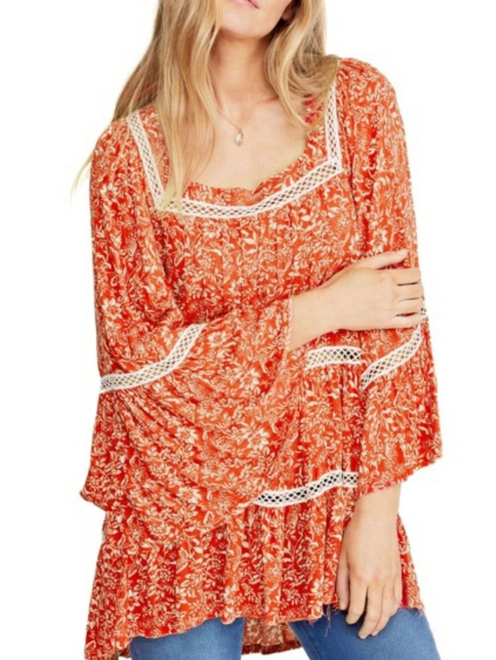 Free People Talk About It Floral Tunic